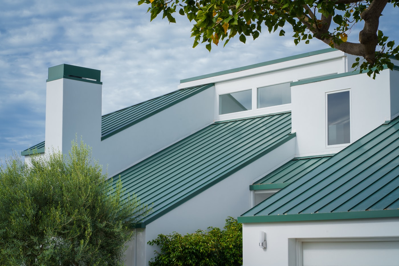 Luxury modern home with standing seam metal roof