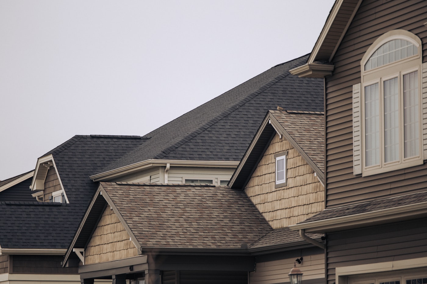 Modern home with designer architectural shingle roof